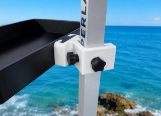 Bandeja pesca surfcasting en negro con accesorios