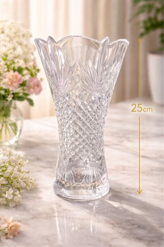 Jarrón de cristal tallado 25cm