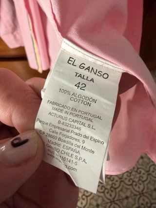 Camisa El Ganso Rosa Talla 42 Algodón