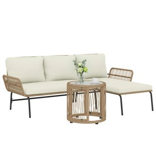 Conjunto Muebles Jardín Ratán Beige