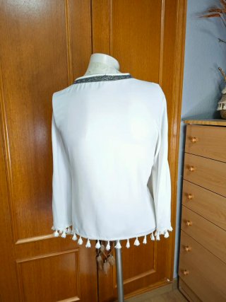Chaqueta Boho Tipo Kimono,con flecos