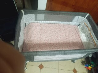 Cuna colecho gris con ruedas