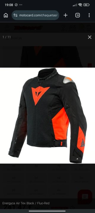 Chaqueta Dainese Energyca Air Tex Negra/Roja