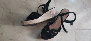 Sandalias esparto Anna Field negras