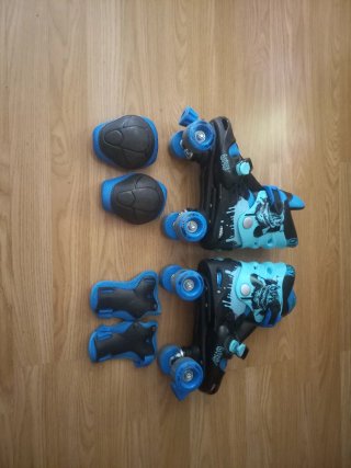 Patines y protecciones para niños de 9 años a 10