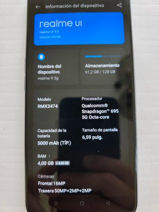 Móvil Realme 9 5G Negro