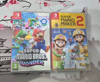 Super Mario Bros Wonder y Mario Maker 2 switch
