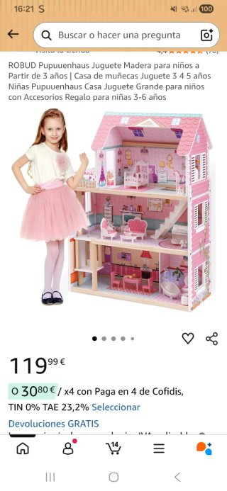 Casa de muñecas de madera
