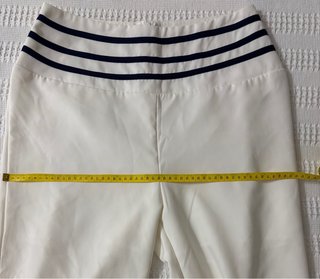 Pantalon palazzo blanco con rayas marineras