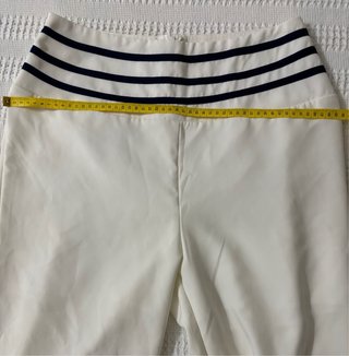 Pantalon palazzo blanco con rayas marineras