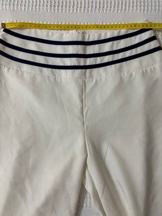 Pantalon palazzo blanco con rayas marineras