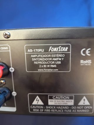 Amplificador Fonestar AS-170 RU Negro/Plata