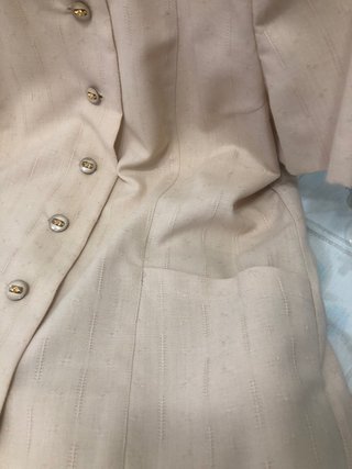 Conjunto falda y chaqueta beige-HECHO A MANO
