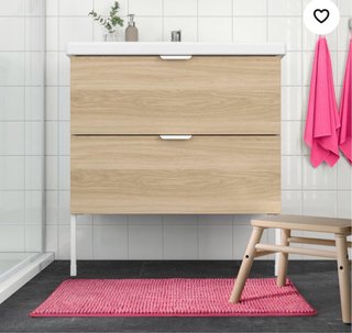 Alfombra baño Ikea Toftbo rosa 50x80cm