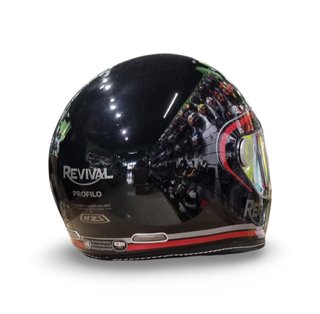 Casco Integral NZI Revival Profilo Negro Rojo
