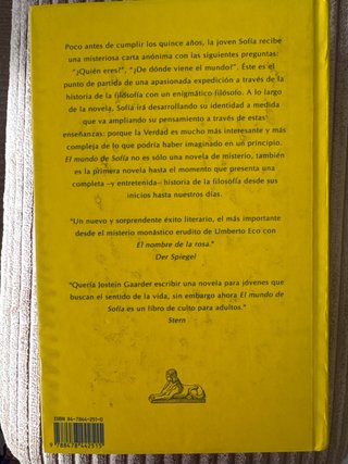 El mundo de Sofía novela sobre la historia de l...