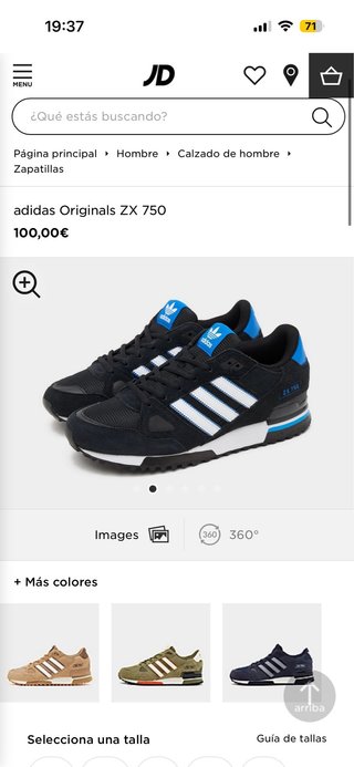Zapatillas Adidas ZX 750 Negras de segunda mano por 65 EUR en