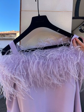 Vestido de fiesta morado Pronovias