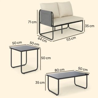 Conjunto Jardín 4 Piezas Sofá Exterior