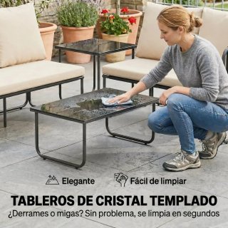 Conjunto Jardín 4 Piezas Sofá Exterior