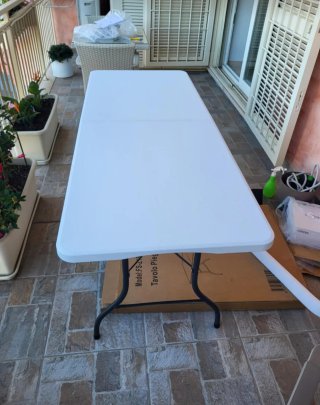 Tavolo Pieghevole Rettangolare Bianco nuovo imball