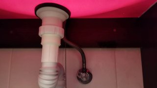 Mueble baño lavabo cristal naranja