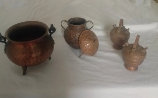 Artesanía de cobre antigua - Set 3 piezas