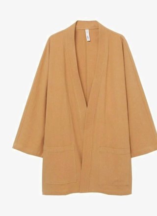 Kimono Mango Lino/Algodón Beige