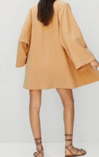 Kimono Mango Lino/Algodón Beige