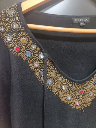 Jersey ELORA negro pedrería XL