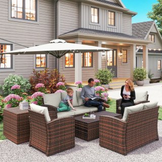 Conjunto Jardín Ratán 6 Piezas