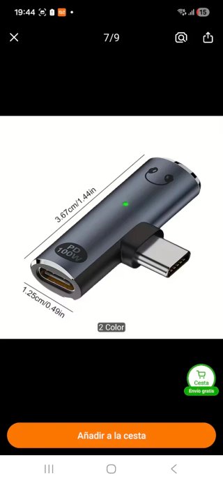 Adaptador de Carga Rápida de 100W y Au 2 en 1.
