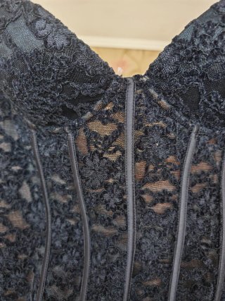 Corset Zara Encaje Negro/Marrón Talla S Nuevo
