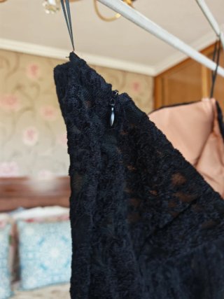 Corset Zara Encaje Negro/Marrón Talla S Nuevo