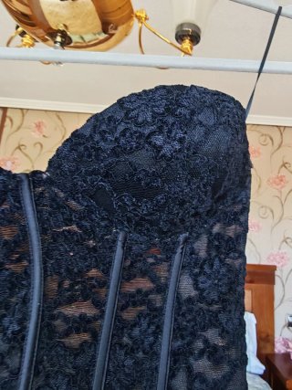 Corset Zara Encaje Negro/Marrón Talla S Nuevo