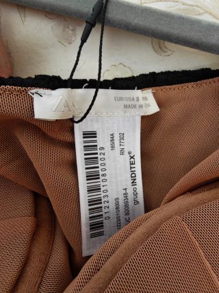 Corset Zara Encaje Negro/Marrón Talla S Nuevo