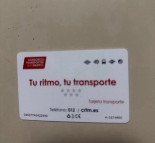 Tarjeta Viaje Papa Juan Pablo II Madrid 2016