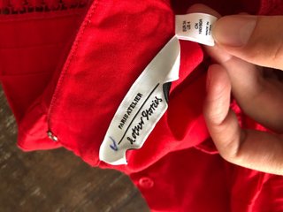 Blusa Atelier & Other Stories Roja Rayas Dantela