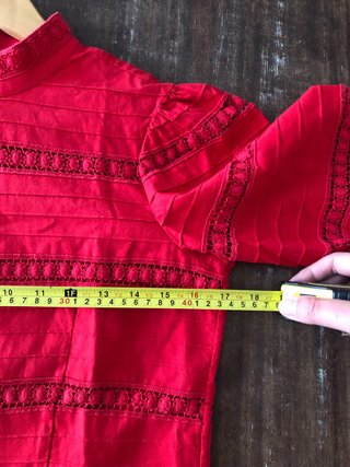 Blusa Atelier & Other Stories Roja Rayas Dantela