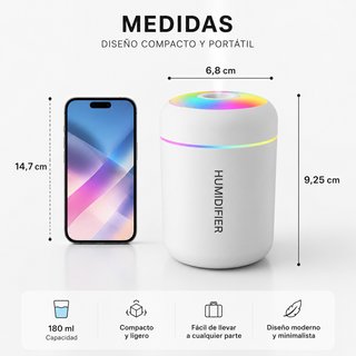 Difusor de Aromas Portátil con Luz LED
