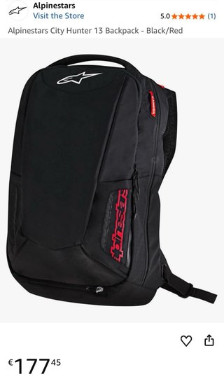 Mochila Alpinestars Negra con detalles rojos