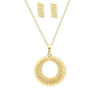 Conjunto Joyas Flor plata 14K Clásico para Boda