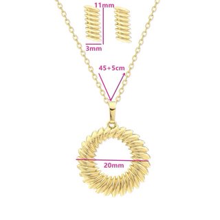Conjunto Joyas Flor plata 14K Clásico para Boda