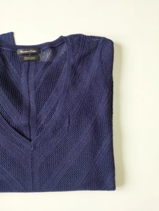 Jersey Massimo Dutti punto calado azul