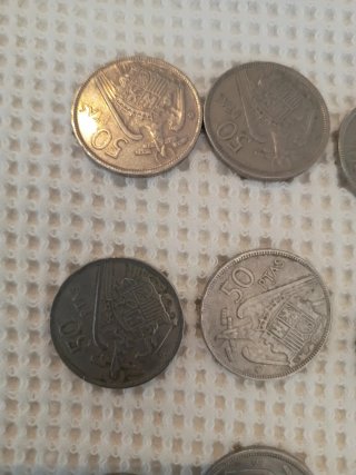 9 Monedas 50 Pesetas España