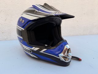 Casco de moto Nitro azul y negro