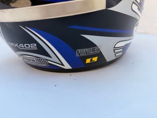 Casco de moto Nitro azul y negro