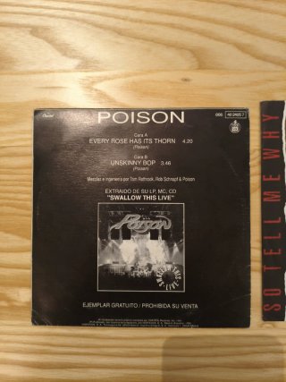 LOTE 2 SINGLES POISON VINILO 7" HARD ROCK METAL
