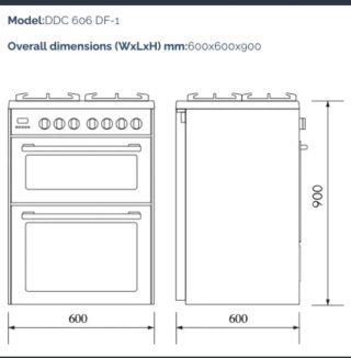Cocina a gas con doble horno