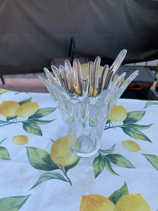 Vaso vintage in vetro trasparente